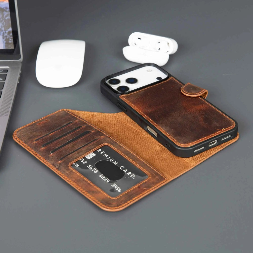 Casper iPhone 17 Pro Leather Wallet Case – MagSafe Compatible