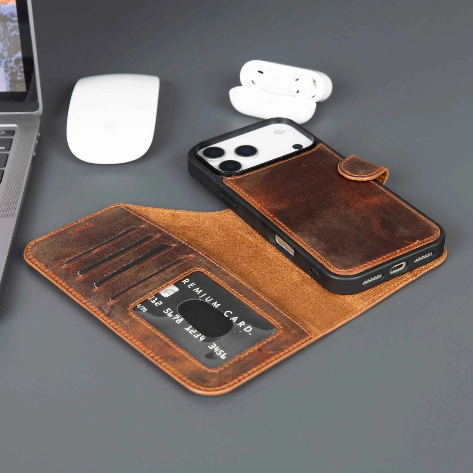 Casper iPhone 17 Pro Leather Wallet Case – MagSafe Compatible