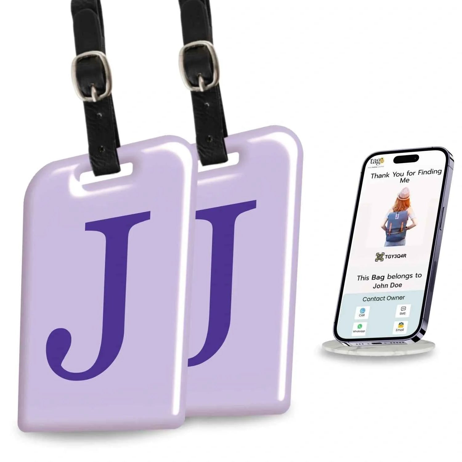 Initials Bag tag J [pack 2]