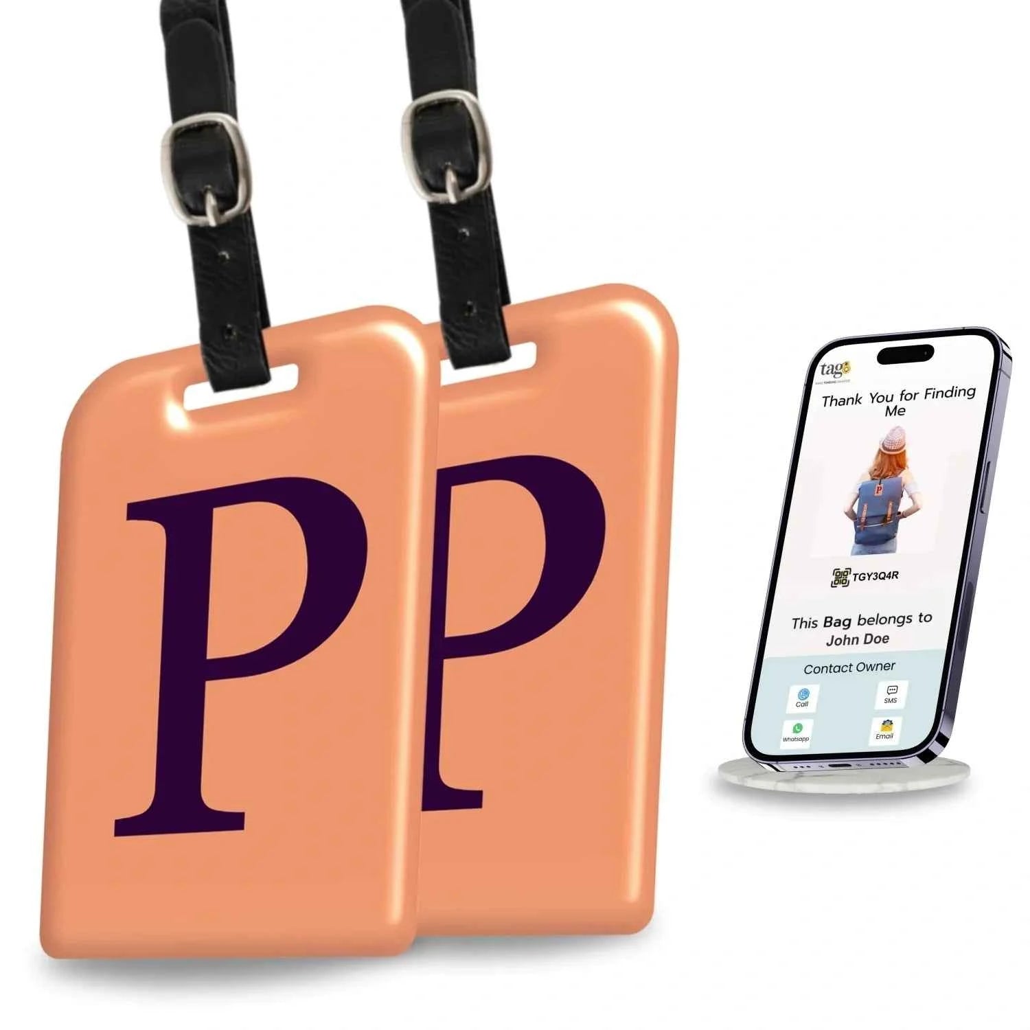 Initials Bag tag P [pack 2]
