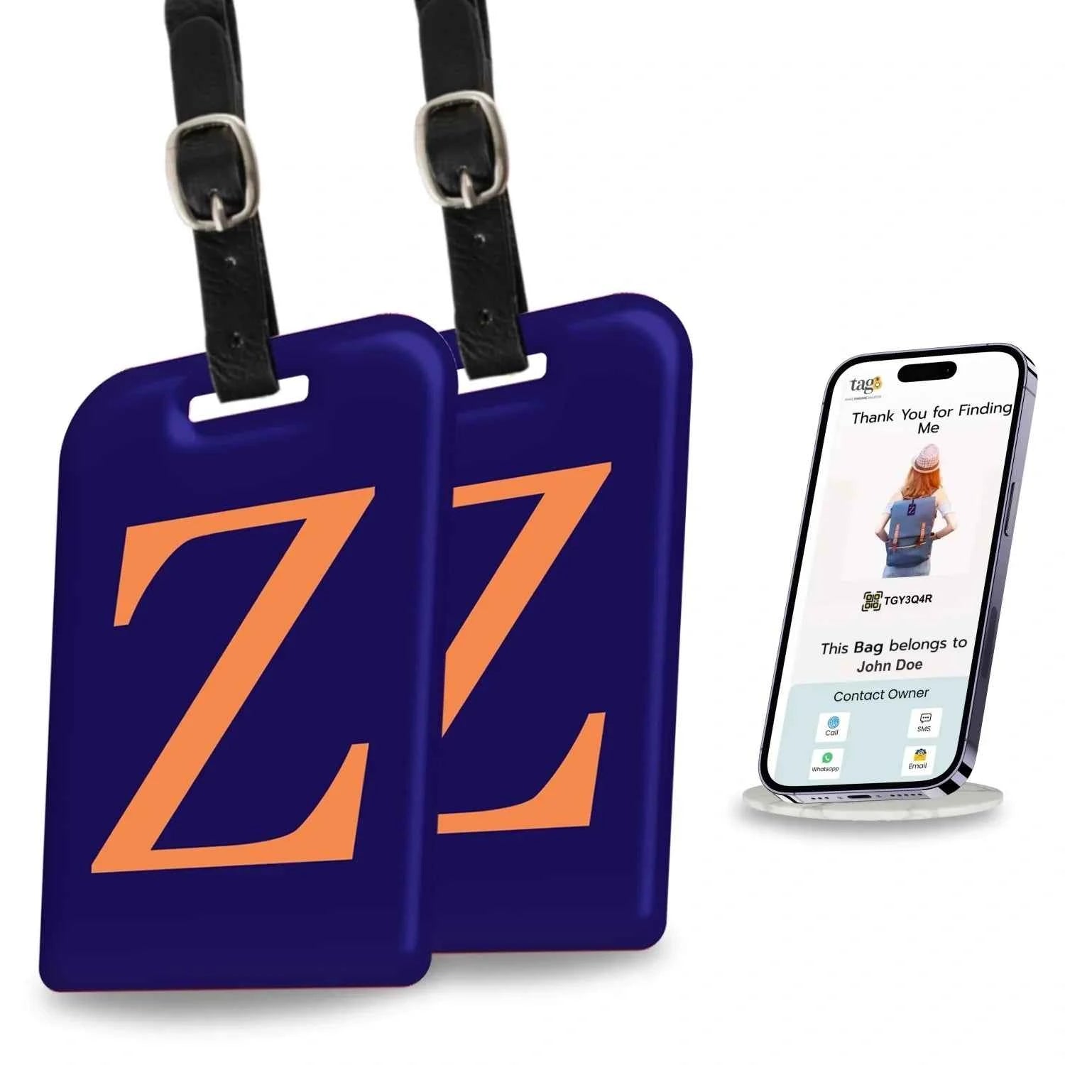 Initials Bag tag Z [pack 2]